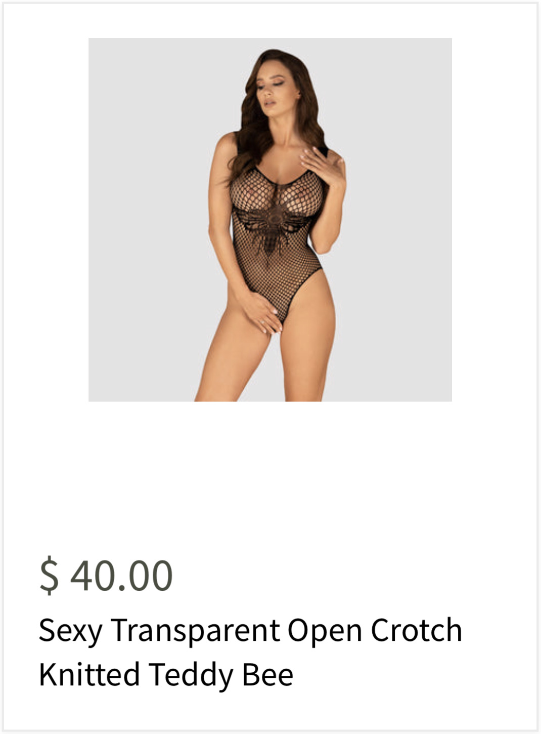 Sexy Transparent Open Crotch Knitted Teddy Bee | Lavinia Lingerie