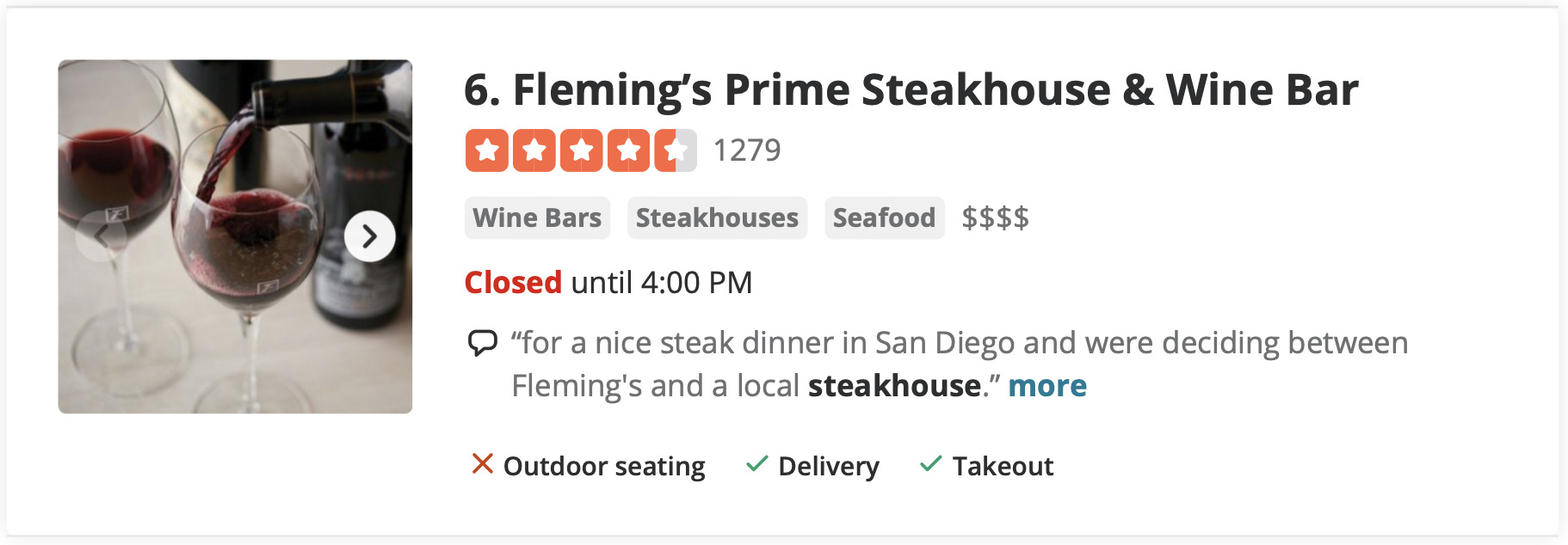 Fleming’s Prime Steakhouse & Wine Bar San Diego
