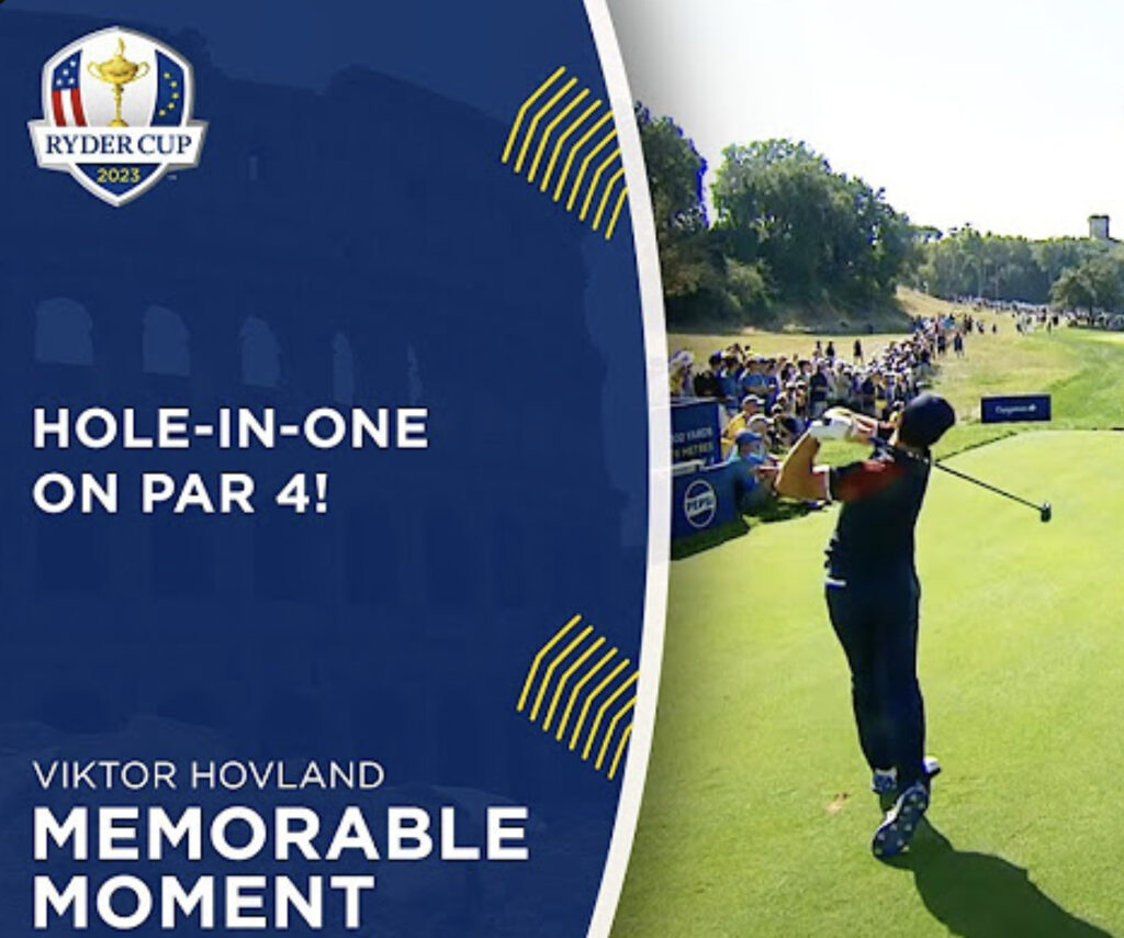 2023 Ryder Cup Viktor Hovland Hits Incredible Hole-In-One on Par 4