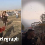 Israeli rave goers run for their lives when Hamas militia paraglide in and start shooting