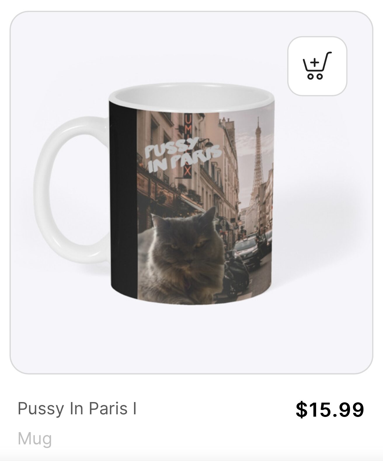 Pussy in Paris I | Mug | The Smoking Chair | https://thesmokingchair.creator-spring.com
