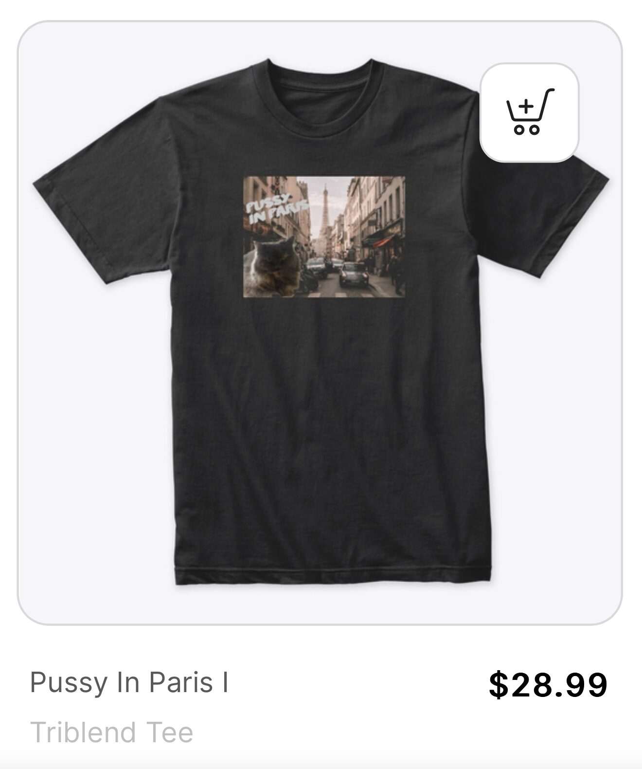 Pussy in Paris I | Triblend Tee | T-shirts | The Smoking Chair | https://thesmokingchair.creator-spring.com