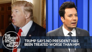 jimmy fallon Trump Says No President Has Been Treated Worse Than Him Bernie Sanders Pitches Four-Day Workweek