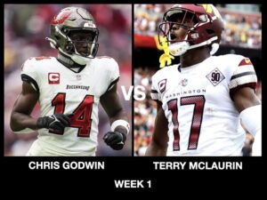 fantasy football sit start advice week 1 wide receivers chris Godwin vs Terry mclaurin